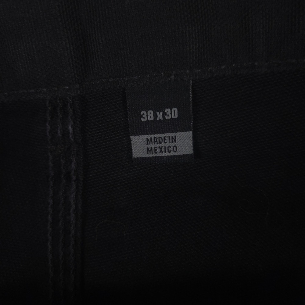 Carhartt Pants Mens 38x30 Black Loose Straight Washed Duck Double-Front Dungaree - Picture 6 of 15